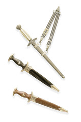 German officer's knives, dirk  isolated