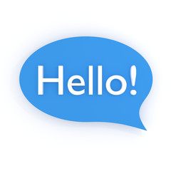 Word HELLO in bubble 3D illustration.