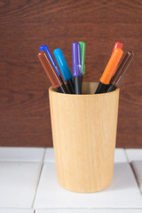 Group of color felt-tipped pens