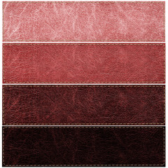 Fototapeta premium set of leather labels of different colors