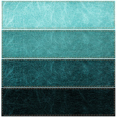 set of leather labels of different colors