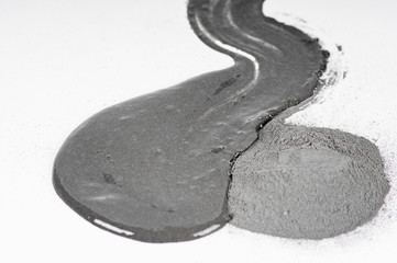 slide from black volcanic clay powder for cosmetic procedures