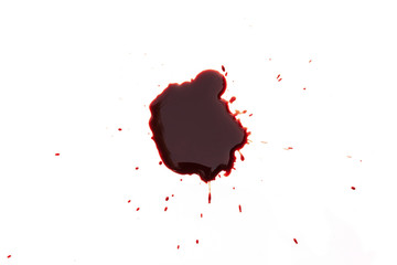 drop of blood on white background