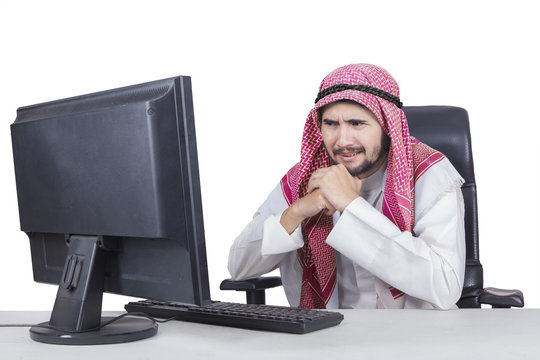 Arabian businessman worried something
