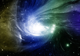 Naklejka premium Stars, dust and gas nebula in a far galaxy