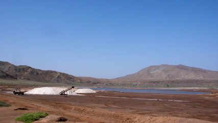 Pedra de Lume salt mine on Sal Island in Cape Verde in Africa