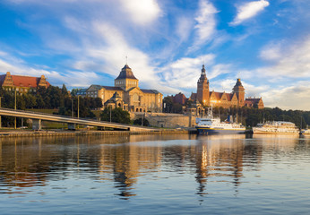 panorama of the city of Szczecin in Poland