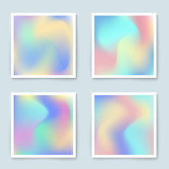 Hologram colorful backgrounds set in pastel colors