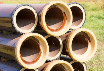 Stack of canalization pipes