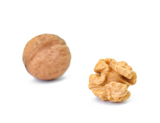 Walnuts isolated on white background