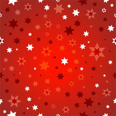 Праздничный красный бесшовный узор со снежинками - obrazy, fototapety, plakaty