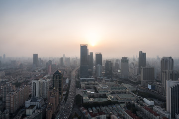 Panoramic view of cityscape and city skyline