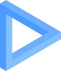 Geometrical polygonal object. Three-dimensional triangle