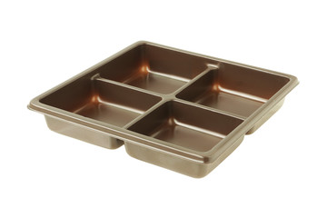 Brown Bakery Tray Package isolated on white background clipping