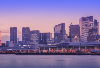 Obraz premium 川とビル群 東京