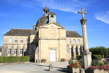 Historic church in Hautefort in Dordogne, France