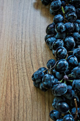 Grapes on a wooden table