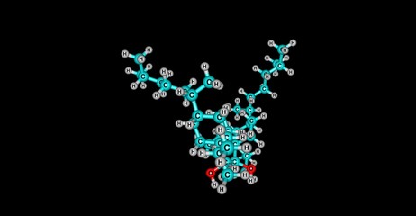 Bilobol molecular structure isolated on black
