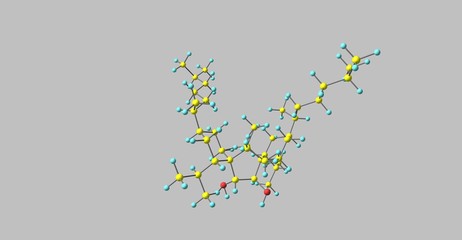 Bilobol molecular structure isolated on grey
