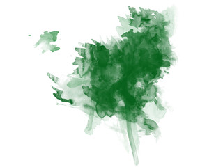 Wasserfarbe Farbfleck in grün, hochauflösende Illustration für kreative Designhintergründe