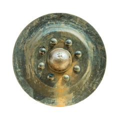 Vintage copper nipple gong. It is isolated on white background.
