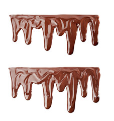 Chocolate streams isolated on white