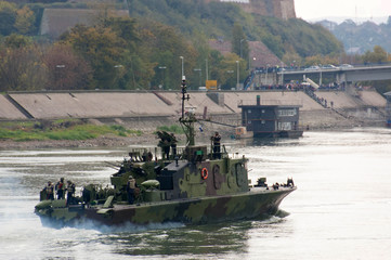 Battleships during the military parade