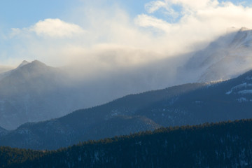 Winter Storm and Wind on Pikes Peak Colorado