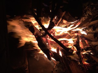 Fire on a campfire