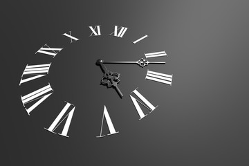 Clock face on dark gray background
