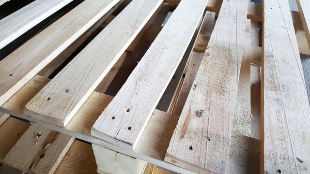 wooden pallet in warehouse 