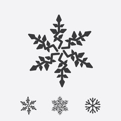 Vector snowflakes icon set isolated on white background.