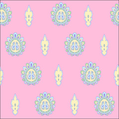 Paisley seamless pattern.Traditional ethnic pattern.Vector image. A template for a print fabric, wrapping paper, textiles.Limited Palette