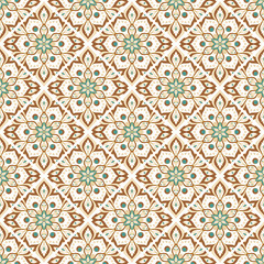 Seamless hand drawn mandala pattern.