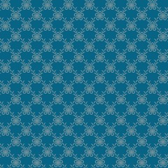 Blue floral net seamless background.