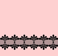 Seamless black lacy border.