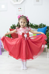 Little girl in christmas decorations
