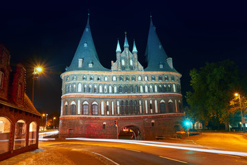 Obraz premium Holsten gate of Lubeck in Germany, City Gate