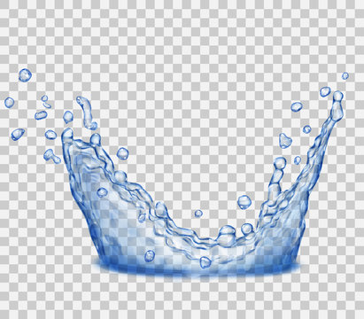 Transparent blue crown from splash of water