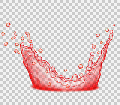 Transparent red crown from splash of water