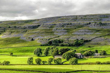 Green English countryside, Yorkshire Dales, Ingleton