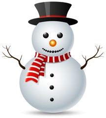 Snowman christmas isolated on white background