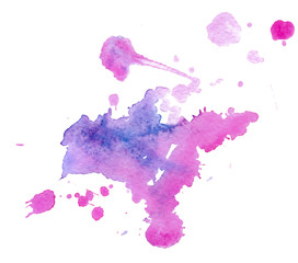 Colorful abstract watercolor texture with splashes and spatters. Modern creative watercolor background for trendy design.