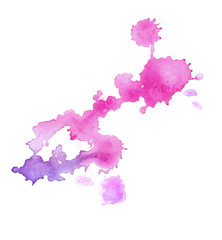 Colorful abstract watercolor texture with splashes and spatters. Modern creative watercolor background for trendy design.