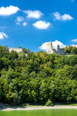 Naklejka premium ruins of Cornstejn Castle with Vranovska Dam, Czech Republic