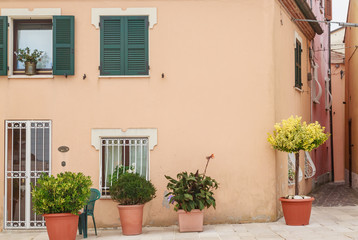 Fototapeta na wymiar Street at the old town of Numana, Marche, Italy