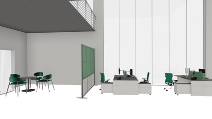 Büro - Arbeitsplatz - Loft