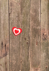 Heart on old boards
