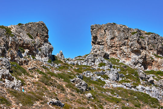 Rocky peaks on the island of Crete, Greece.