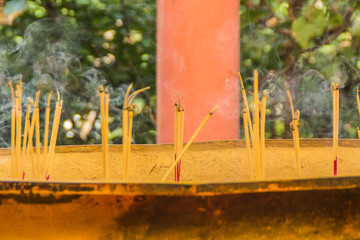 Incense altar in pots